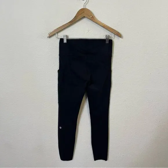 Lululemon Fast & Free 7/8 Tight II *Non-Reflective Nulux Black Leggings Size 6 - Picture 4 of 6